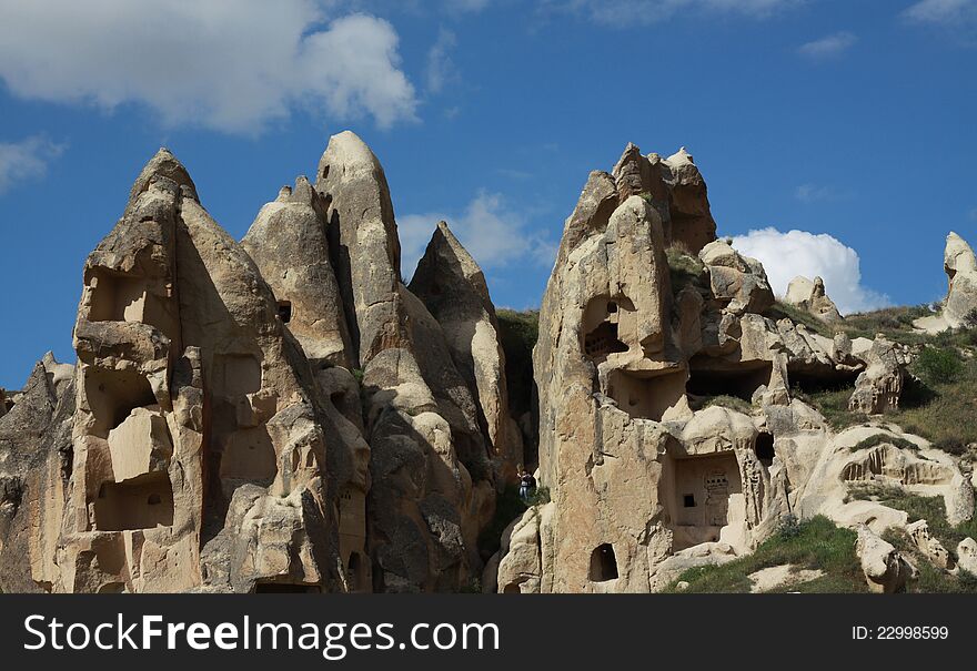 View of Goreme in Cappadocia, Nevsehir, Turkey. View of Goreme in Cappadocia, Nevsehir, Turkey.