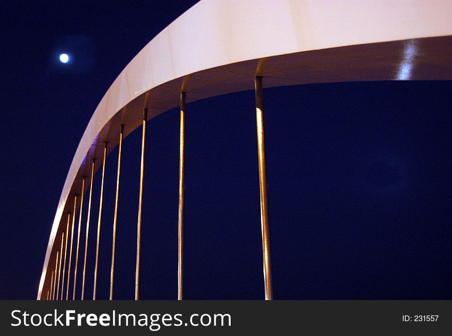 Nocturnal moon and bridge. Nocturnal moon and bridge