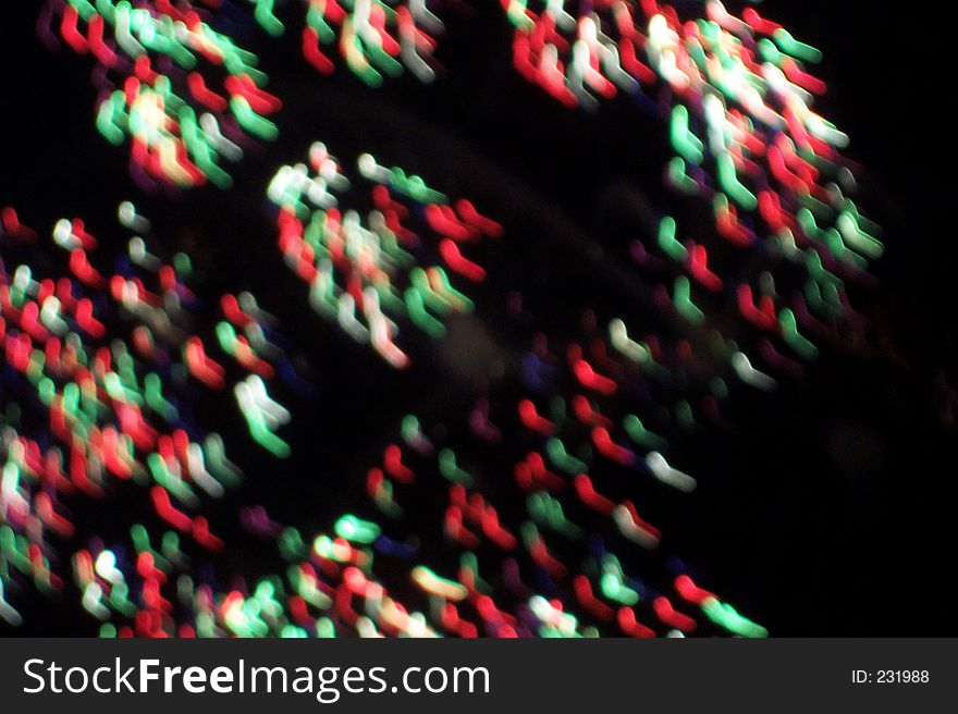 Blurred red, green and white stars. Blurred red, green and white stars