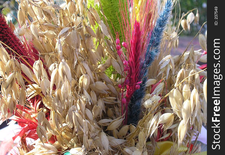 Harvest traditional wheat and flower ring