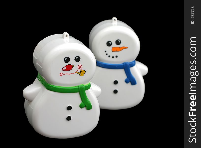 Little plastic snowmen. Little plastic snowmen