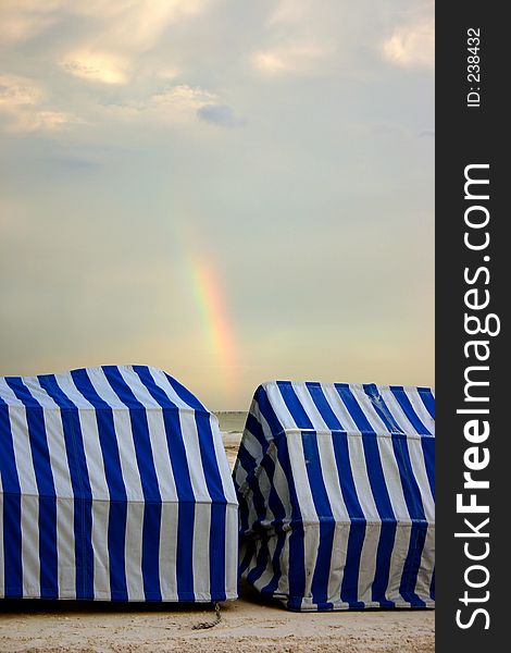 Rainbow between the chairs. Madeira beach Florida