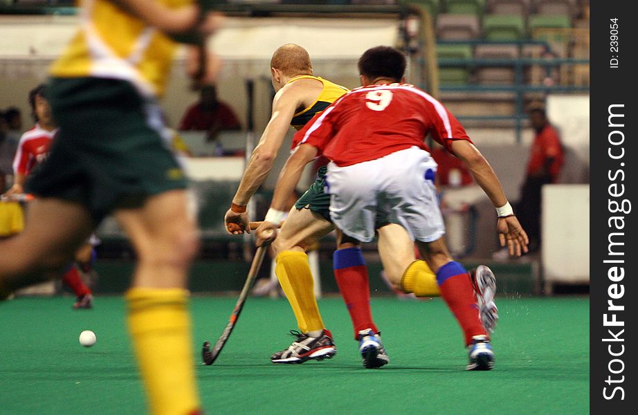 Hockey Player In Action (motion blur effect)