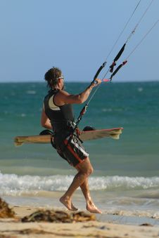 Kite Surfer On Beach Stock Photos Kite Surfer On Beach Stock Photos