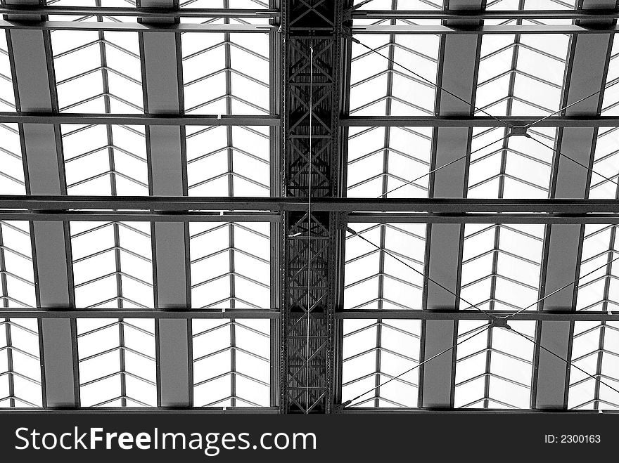 Detail of central railroad station roof in Frankfurt. Detail of central railroad station roof in Frankfurt