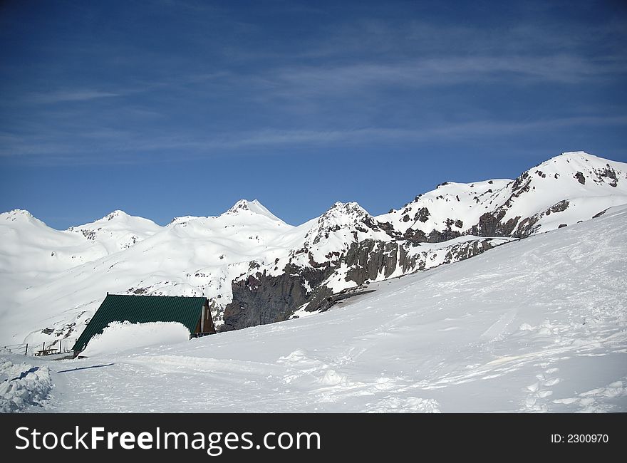 The high-mountain hotel in Caucasus, Elbrus