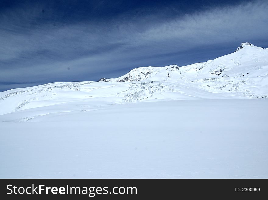 High peak snowfield in Elbrus area, Russia.