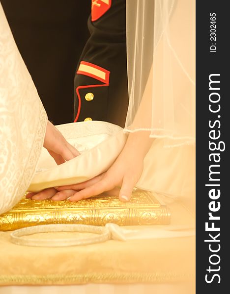 Detail of Russian Orthodox wedding ceremony. Detail of Russian Orthodox wedding ceremony