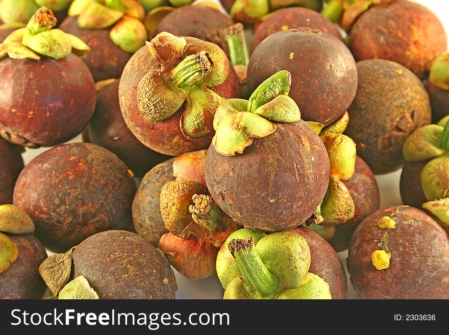 Close up of tropical mangosteen fruit