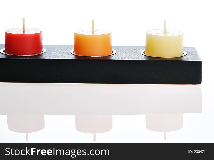 Three candles in a row