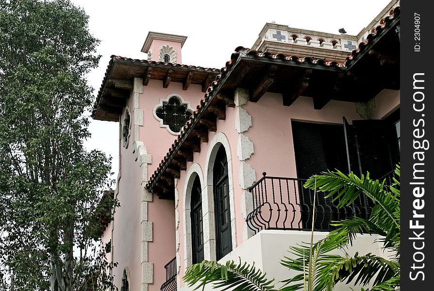 Pink and White stucco house on the coast. Pink and White stucco house on the coast