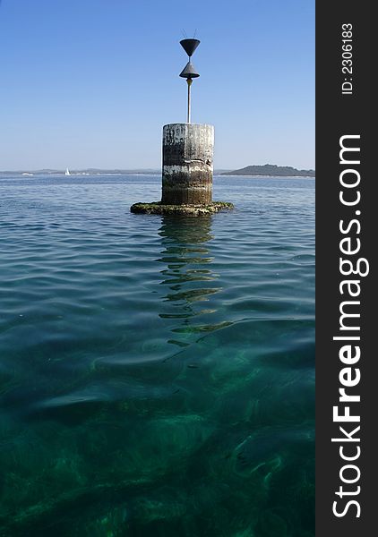 Disused sea beacon, Croatia, Mediterranean sea