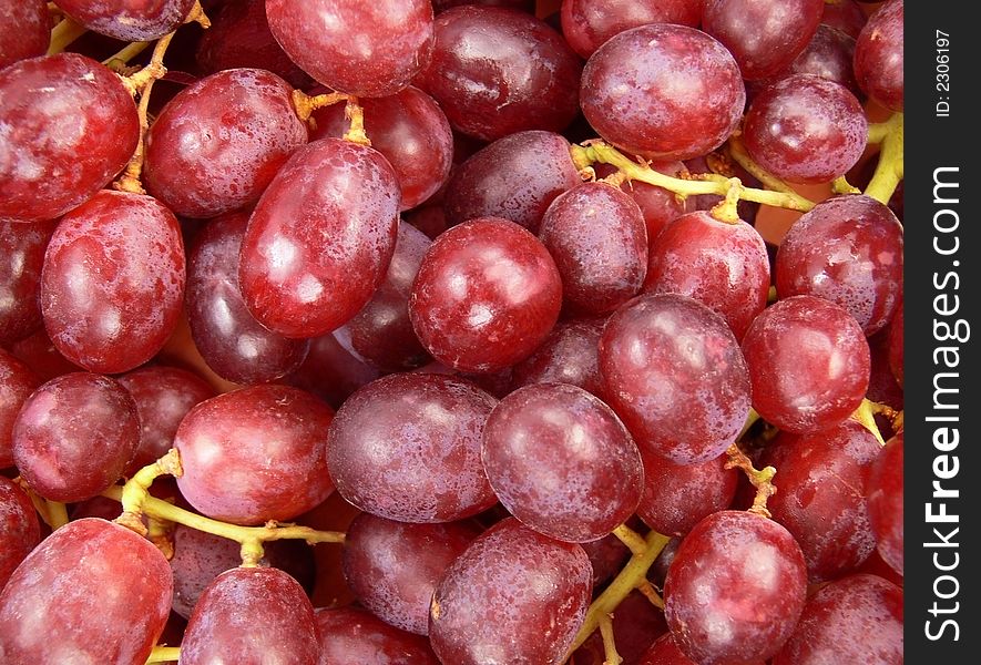 Close up of red grapes