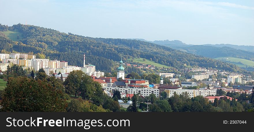 Scenery city Vsetin in czech republic