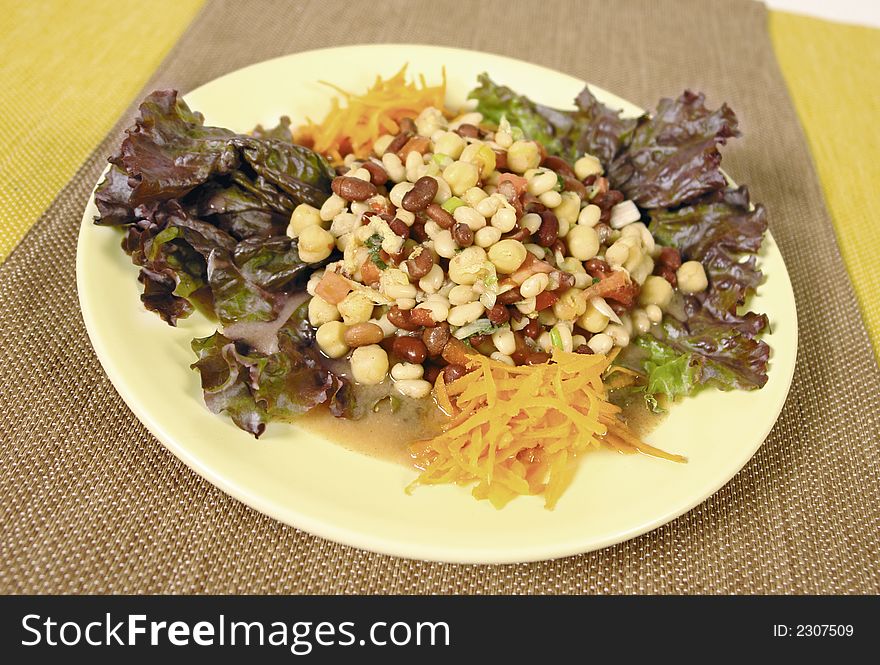 Chick pea and red kidney bean salad. Chick pea and red kidney bean salad