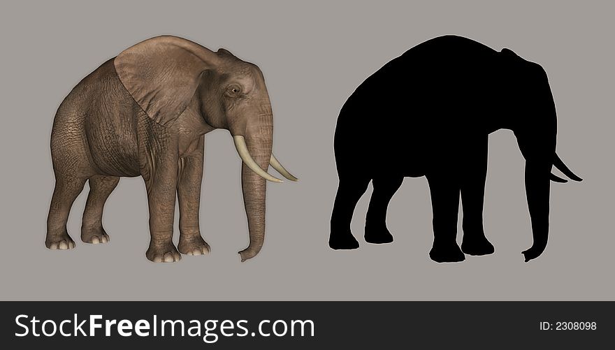 Digital elephant for your artistic creations and/or projects