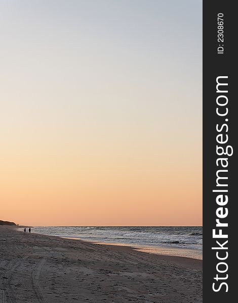 Quiet sunset on the Atlantic ocean beach. Quiet sunset on the Atlantic ocean beach