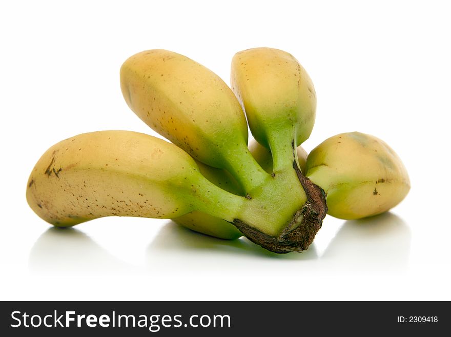 Bunch of bananas over white background