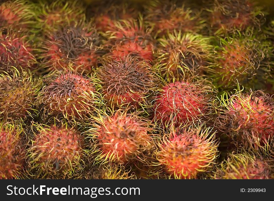 Tropical fruit rambutan - thai lychee background