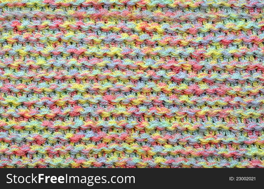 Colored knit wool background and texture