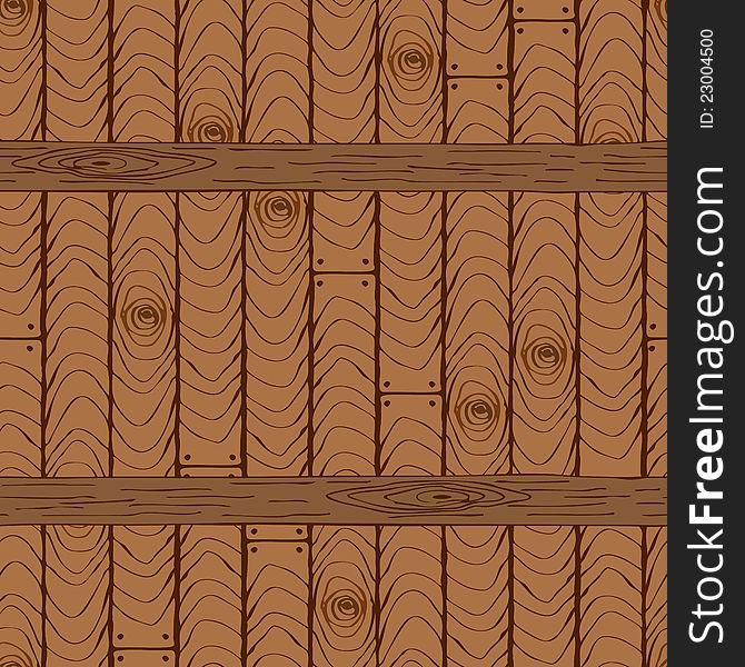 Seamless wooden pattern with horizontal planks or shelves