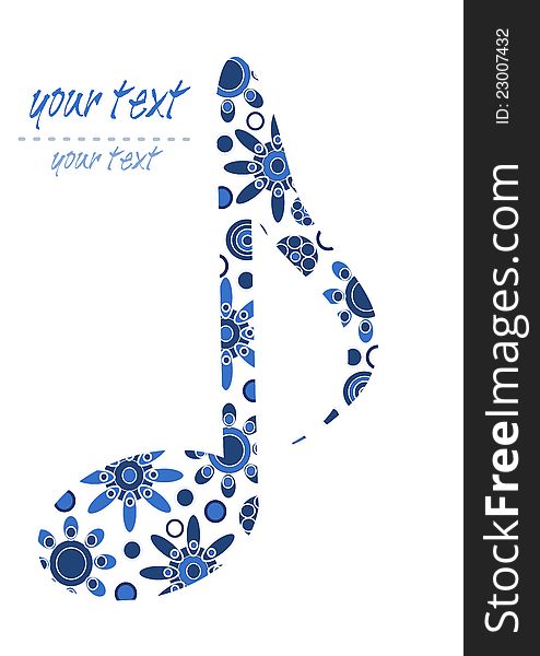 Pattern blue big note with place for your text. Pattern blue big note with place for your text