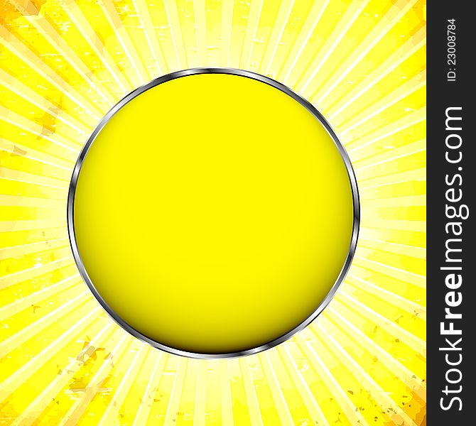 Yellow round frame with the sun rays. Yellow round frame with the sun rays