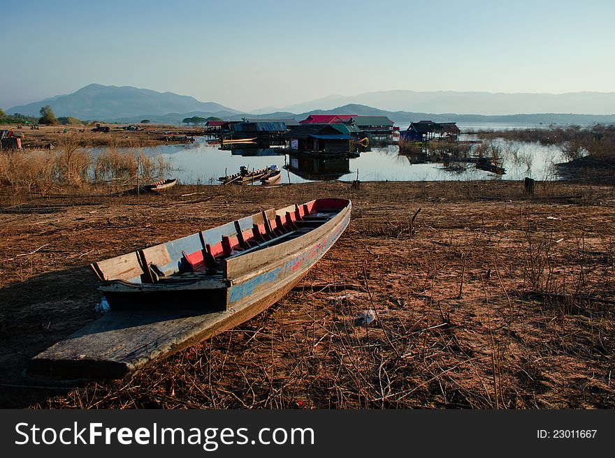 Lake bed drying up due,Doi Tao,Thailand