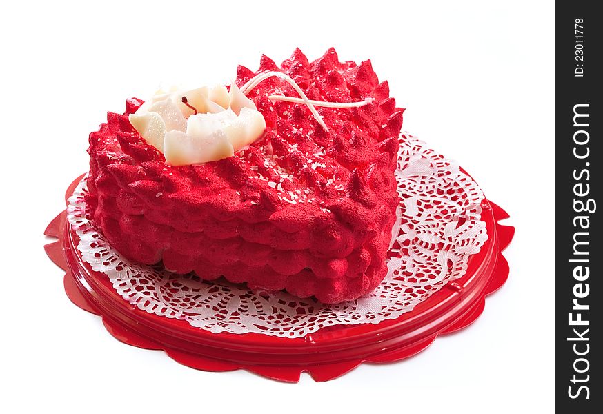 Cake In The Form Of Heart.