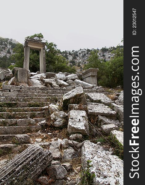 Temple ruins in Termessos near Antalya, Turkey. Temple ruins in Termessos near Antalya, Turkey
