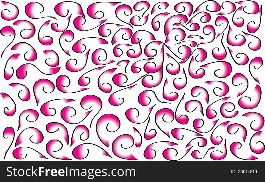 Different black with pink krausens on a white background. Different black with pink krausens on a white background