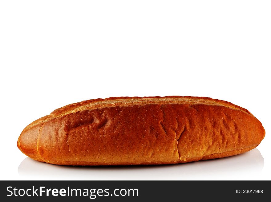 A loaf of bread on a white background. A loaf of bread on a white background.