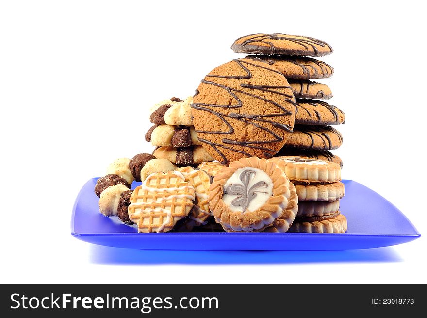 Cookies assortment , on a white background. Cookies assortment , on a white background