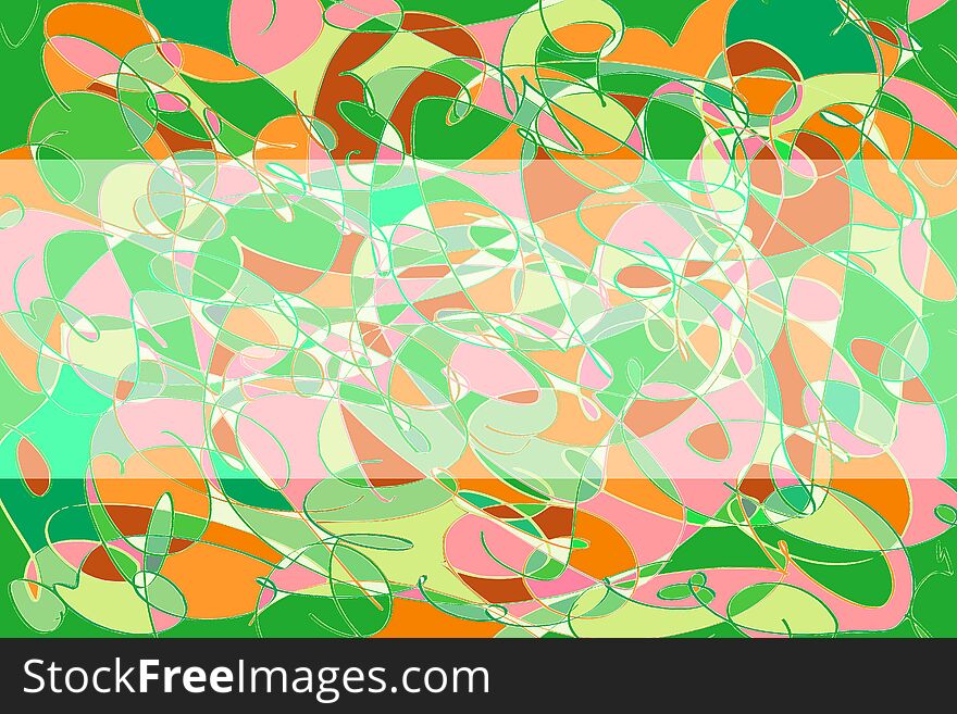 Frame with orange, green, yellow, brown, rose and white irregular pattern. Light center. Frame with orange, green, yellow, brown, rose and white irregular pattern. Light center.