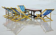 Relaxing Deck Chair On The Beach Royalty Free Stock Photography Relaxing Deck Chair On The Beach Royalty Free Stock Photography