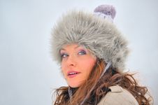 Woman In Winter Time Stock Images