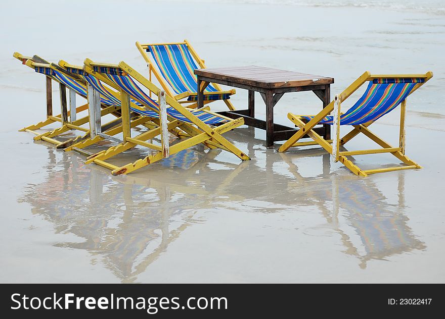 Relaxing Deck Chair On The Beach