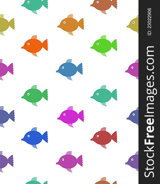 Illustration of many colourful fish creating a seamless background. Illustration of many colourful fish creating a seamless background