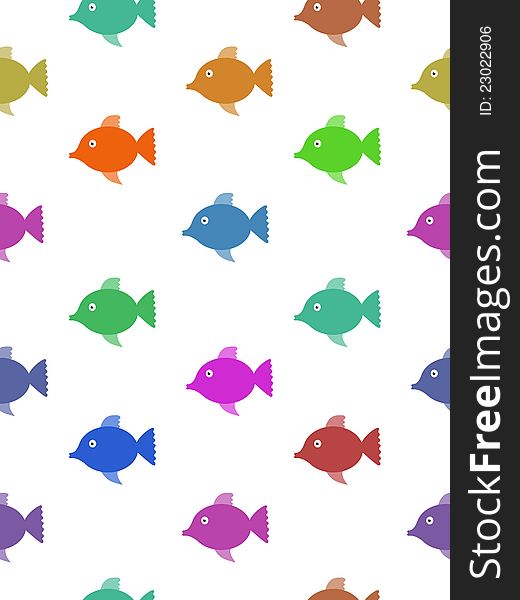 Seamless colourful fish