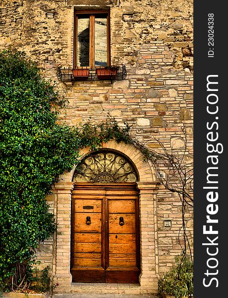 Wooden door and window - HDR