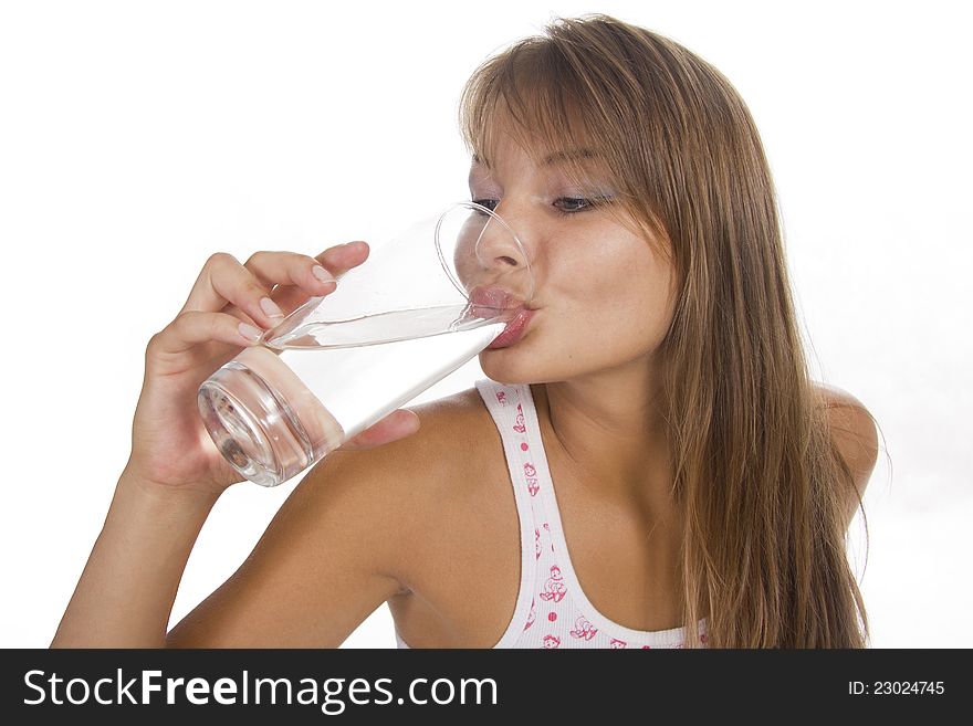 Girl Drinks Water