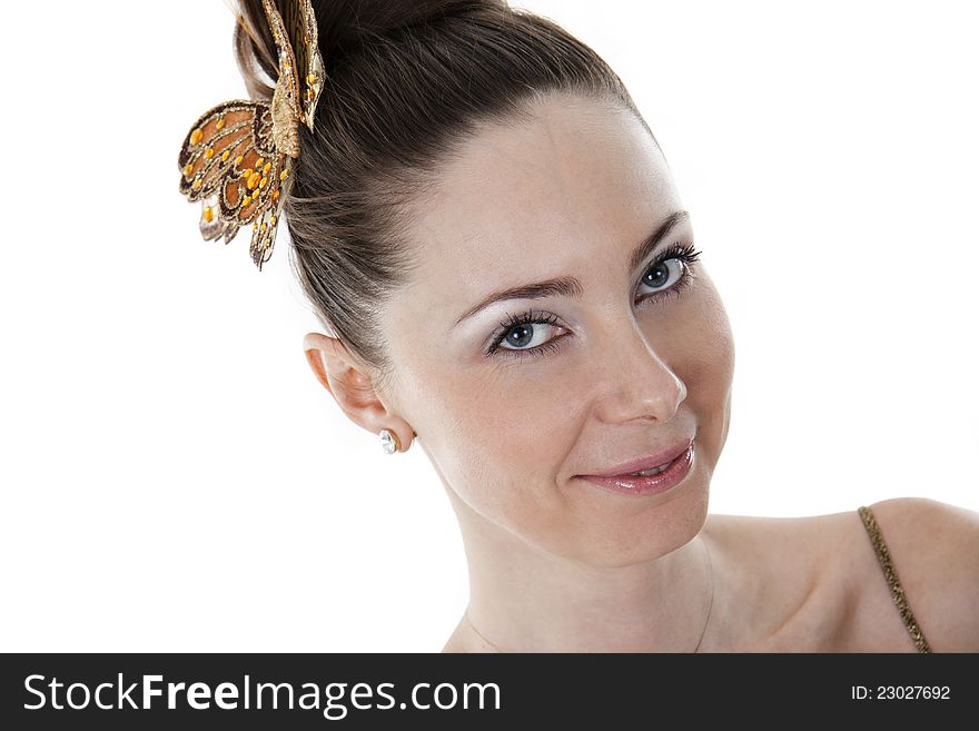 Portrait of the beautiful young woman. isolated