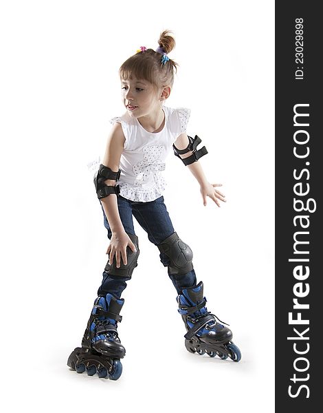 The little girl on roller skates