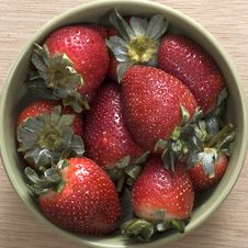 Strawberry On The Bowl Stock Photos