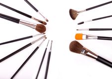 Professional Make Up And Powder Brushes Stock Images Professional Make Up And Powder Brushes Stock Images