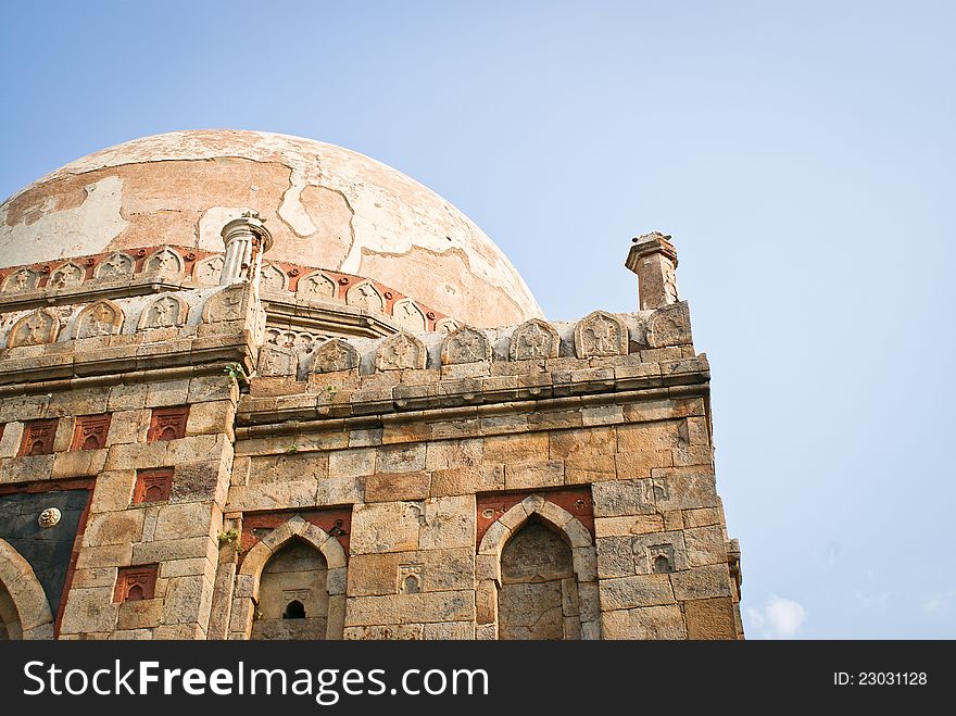 Details of the dome of muslim tomb in Lodi Gardens, New Delhi, India. Details of the dome of muslim tomb in Lodi Gardens, New Delhi, India