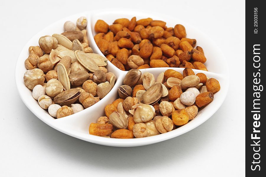 Mixed nuts in a plate image