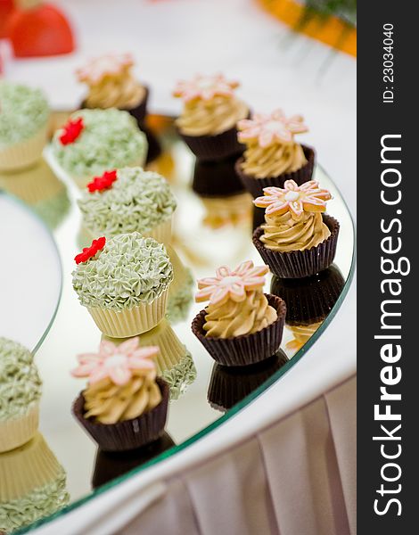 A variety of desserts and confectionery specialties mirror. A variety of desserts and confectionery specialties mirror