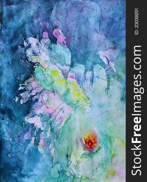 Abstract acrylic background with watercolor splashes. Abstract acrylic background with watercolor splashes