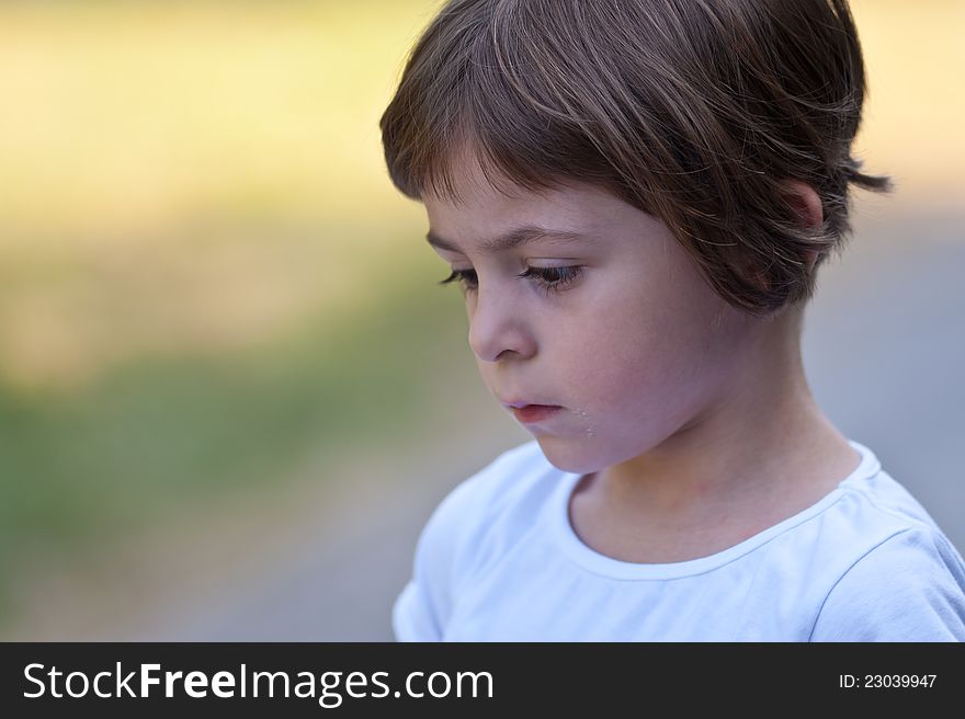 Cute little Girl portrait with defocused background